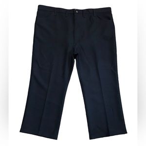 Wrangler 82BK Vintage Polyester Black Dress Pants Pleat 48x29 Jet Black